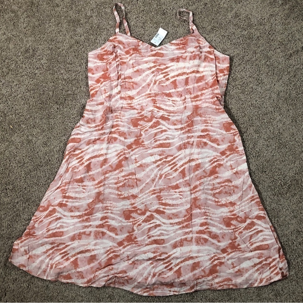 Maurice’s Animal Print Coral/White Zebra Stripe Spaghetti Strap Skater Dress 1X - Picture 9 of 14
